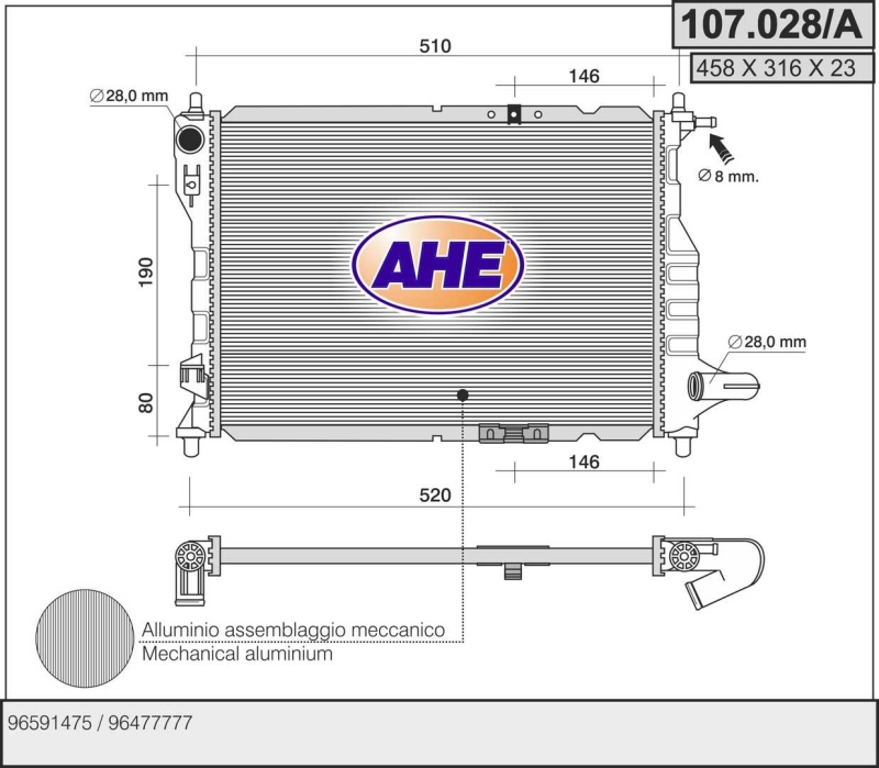 AHE Radiator, engine cooling