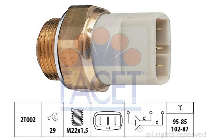 FACET Temperature Switch, radiator fan Made in Italy - OE Equivalent