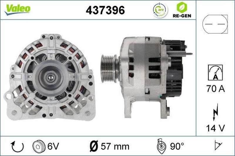 VALEO Alternator VALEO RE-GEN REMANUFACTURED