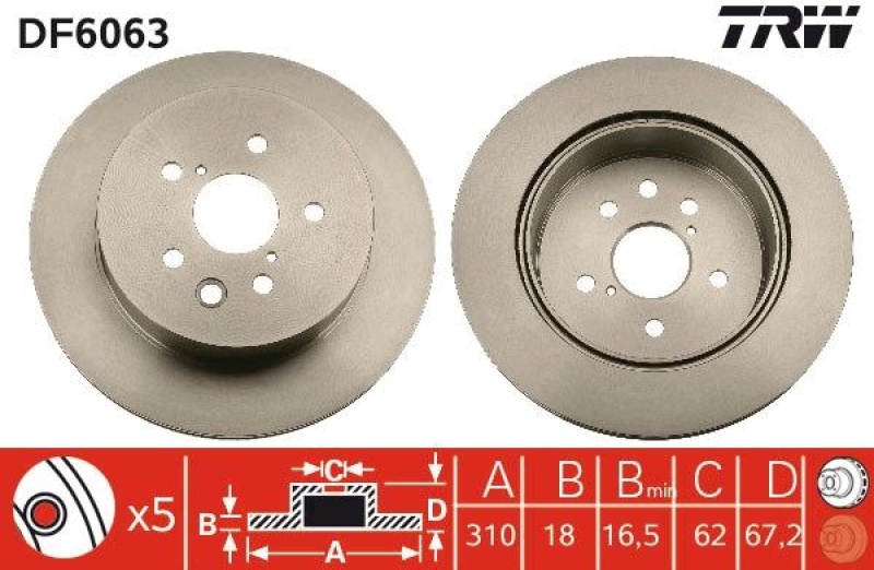 2x TRW Bremsscheibe