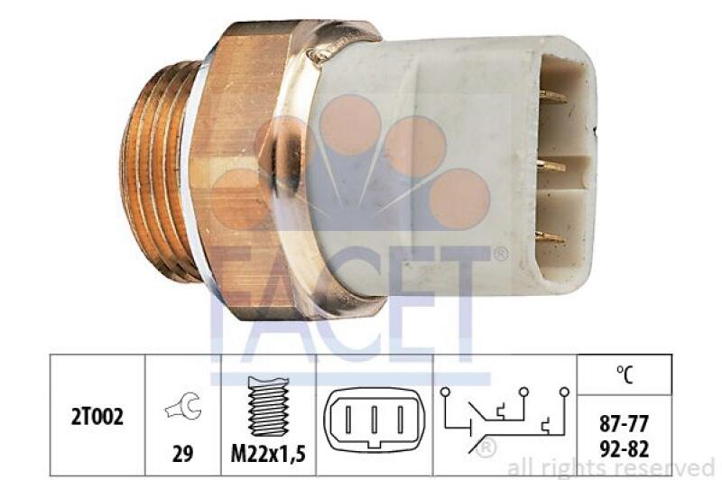 FACET Temperaturschalter, Kühlerlüfter Made in Italy - OE Equivalent