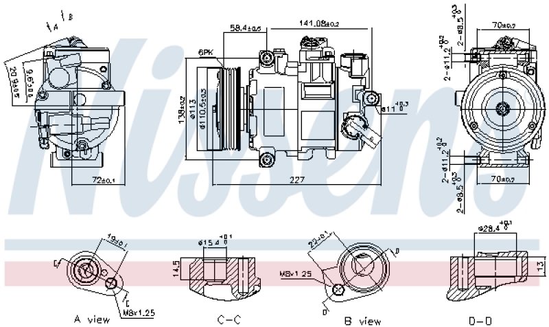 NISSENS Compressor, air conditioning ** FIRST FIT **