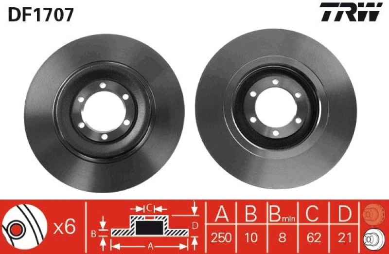 2x TRW Bremsscheibe