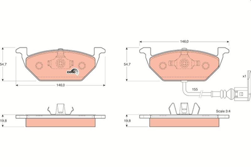 TRW Brake Pad Set, disc brake COTEC