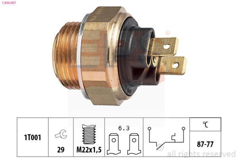 EPS Temperaturschalter, Kühlerlüfter Made in Italy - OE Equivalent