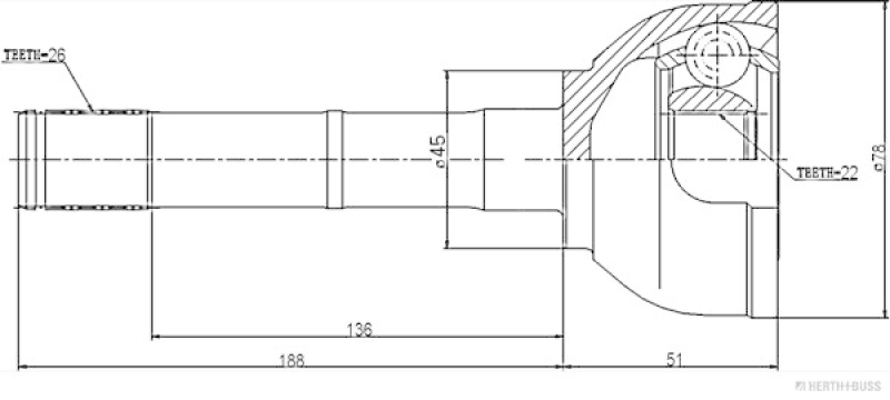 HERTH+BUSS JAKOPARTS Joint Kit, drive shaft