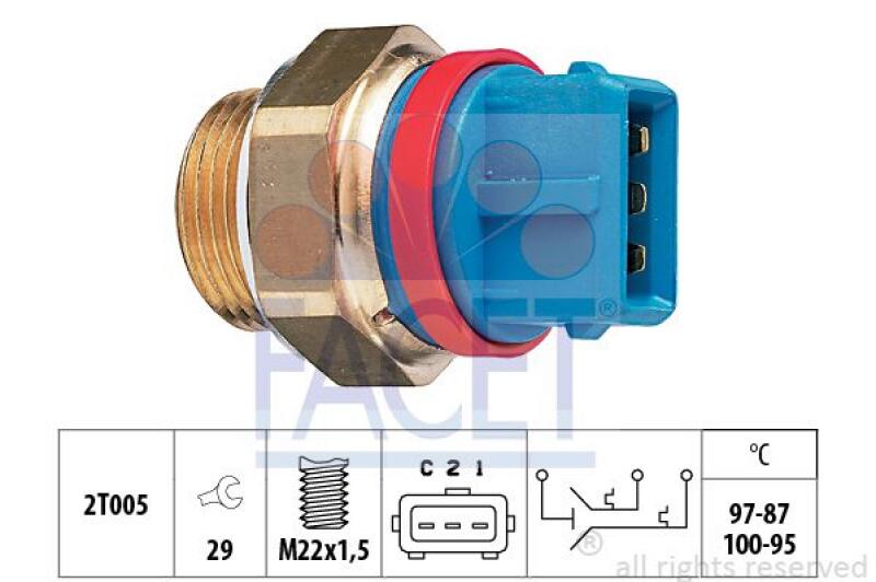 FACET Temperature Switch, radiator fan Made in Italy - OE Equivalent