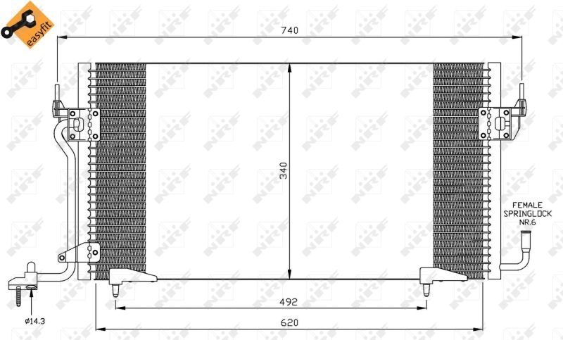 NRF Condenser, air conditioning EASY FIT