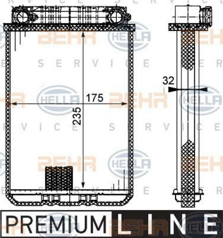 HELLA Heat Exchanger, interior heating BEHR HELLA SERVICE