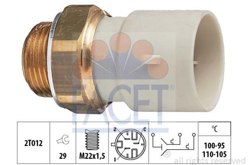 FACET Temperature Switch, radiator fan Made in Italy - OE Equivalent