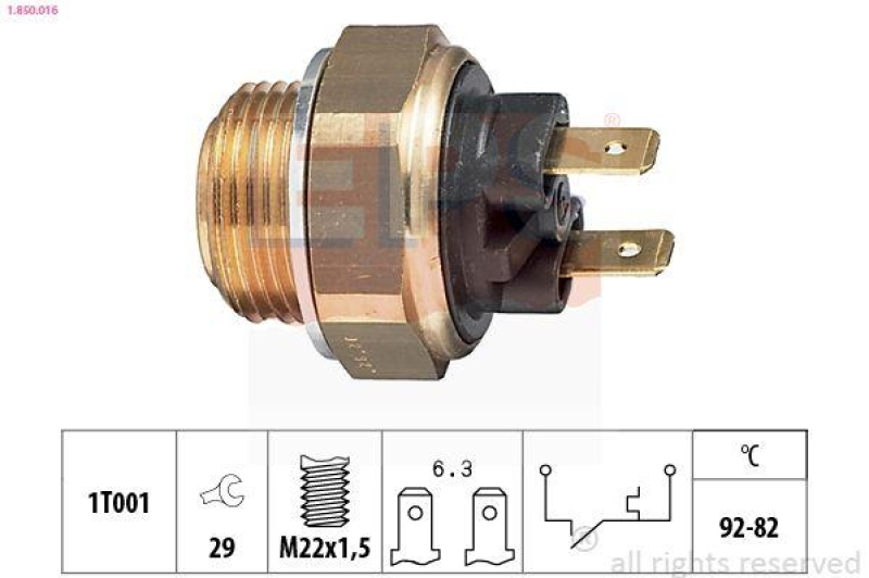 EPS Temperaturschalter, Kühlerlüfter Made in Italy - OE Equivalent