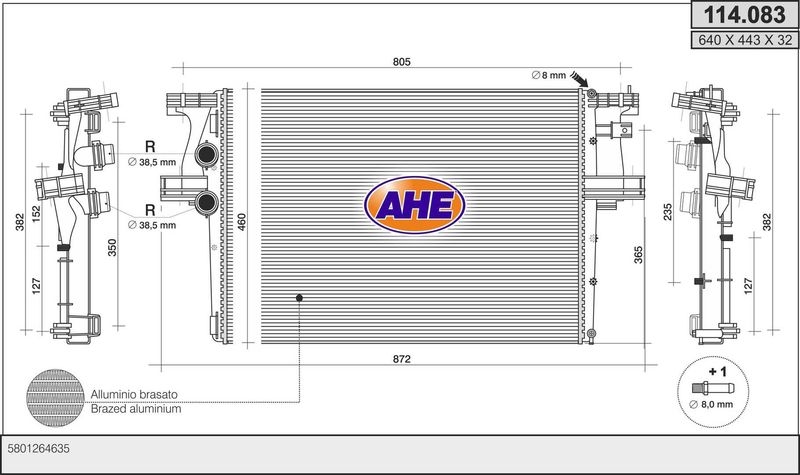 AHE Radiator, engine cooling