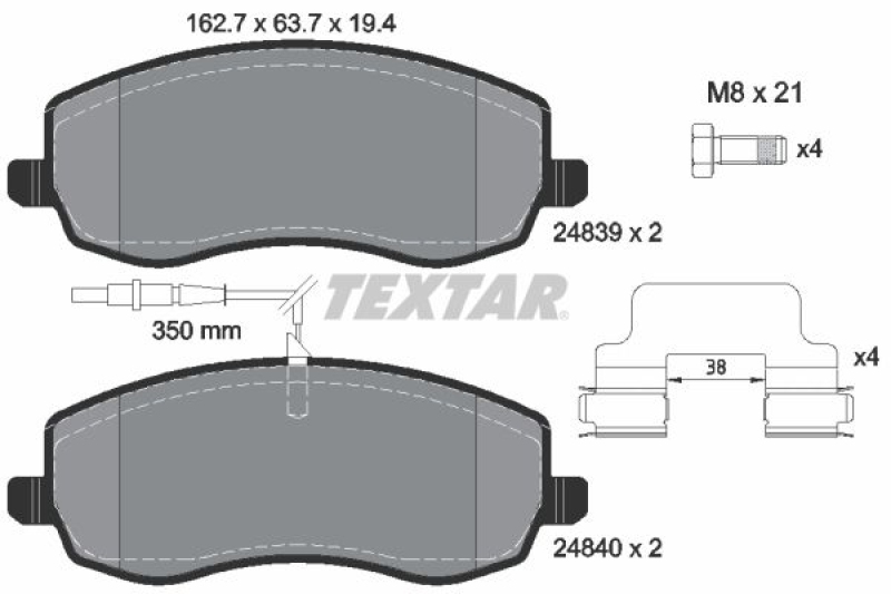 TEXTAR Bremsbelagsatz, Scheibenbremse Q+