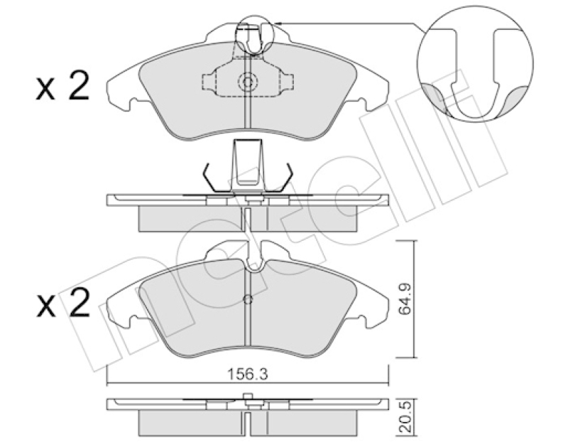 METELLI Brake Pad Set, disc brake