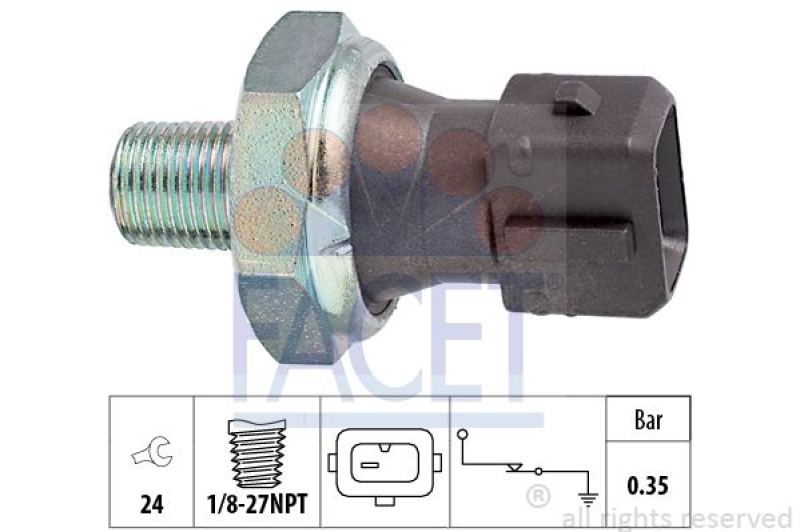 FACET Oil Pressure Switch Made in Italy - OE Equivalent