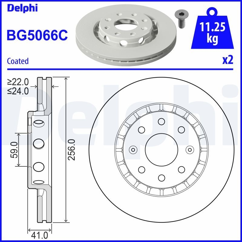 2x DELPHI Brake Disc