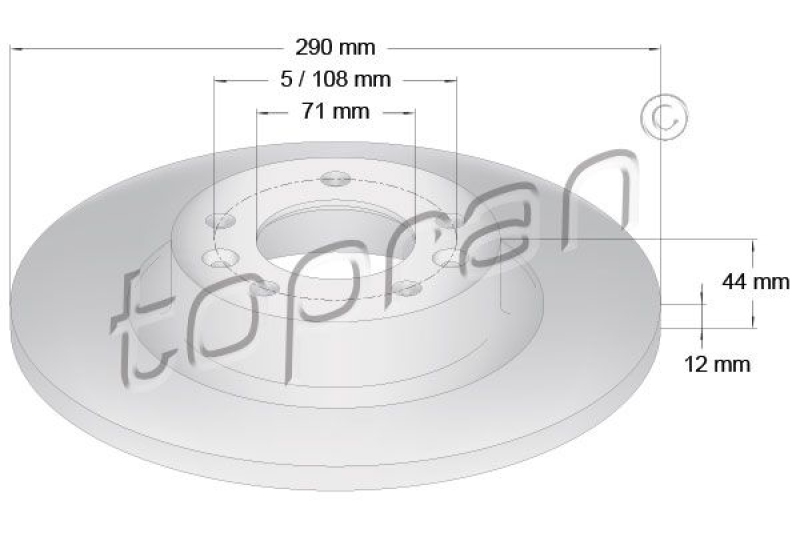 2x TOPRAN Brake Disc COATED