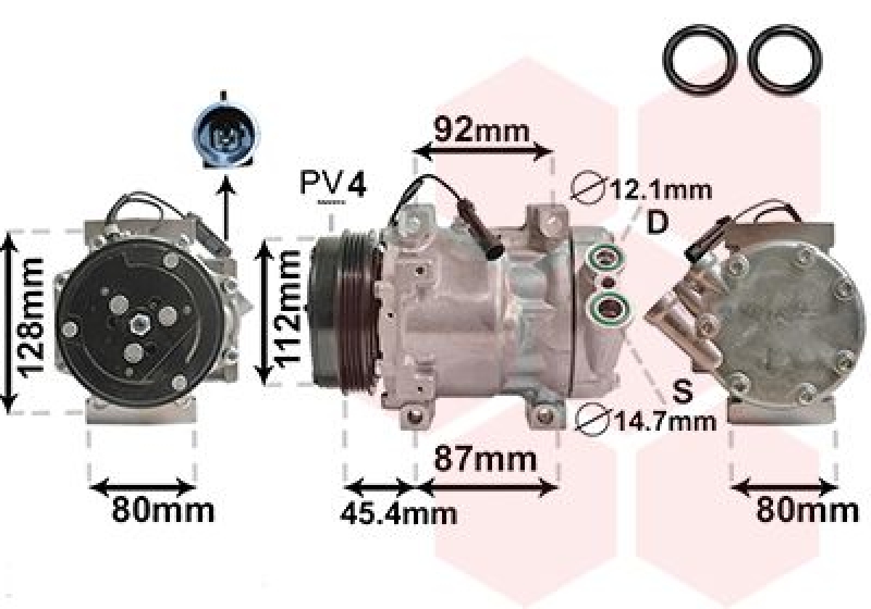 VAN WEZEL Kompressor, Klimaanlage *** IR PLUS ***