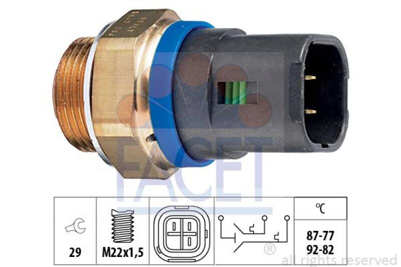 FACET Temperaturschalter, Kühlerlüfter Made in Italy - OE Equivalent