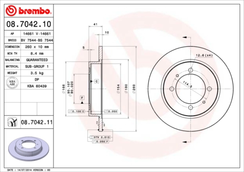 2x BREMBO Bremsscheibe PRIME LINE - UV Coated