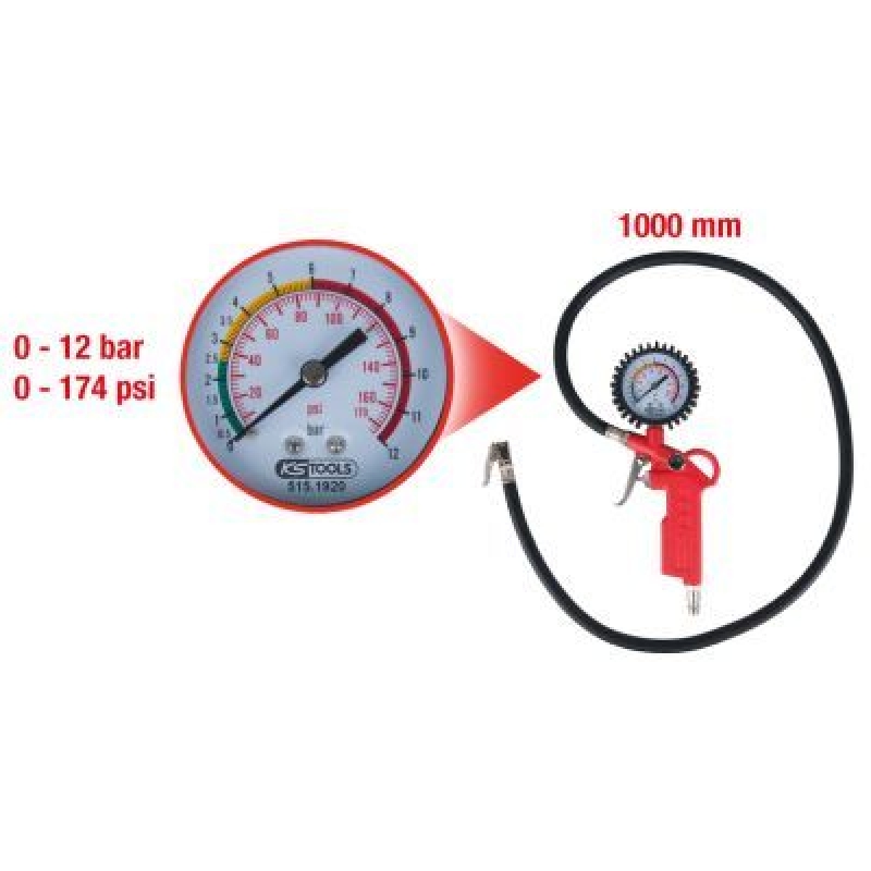 KS TOOLS Druckluftreifenprüfer/-füller