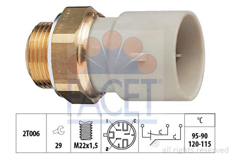 FACET Temperaturschalter, Kühlerlüfter Made in Italy - OE Equivalent