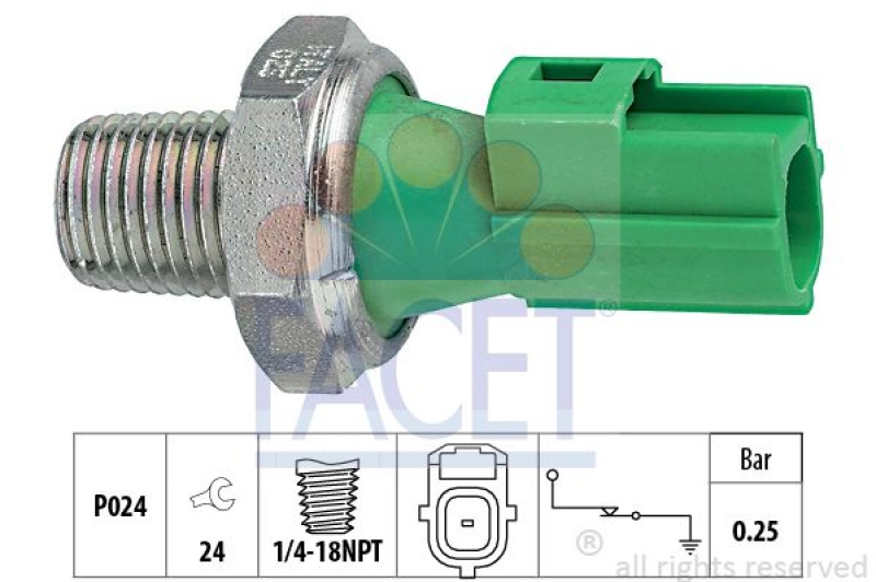 FACET Oil Pressure Switch Made in Italy - OE Equivalent