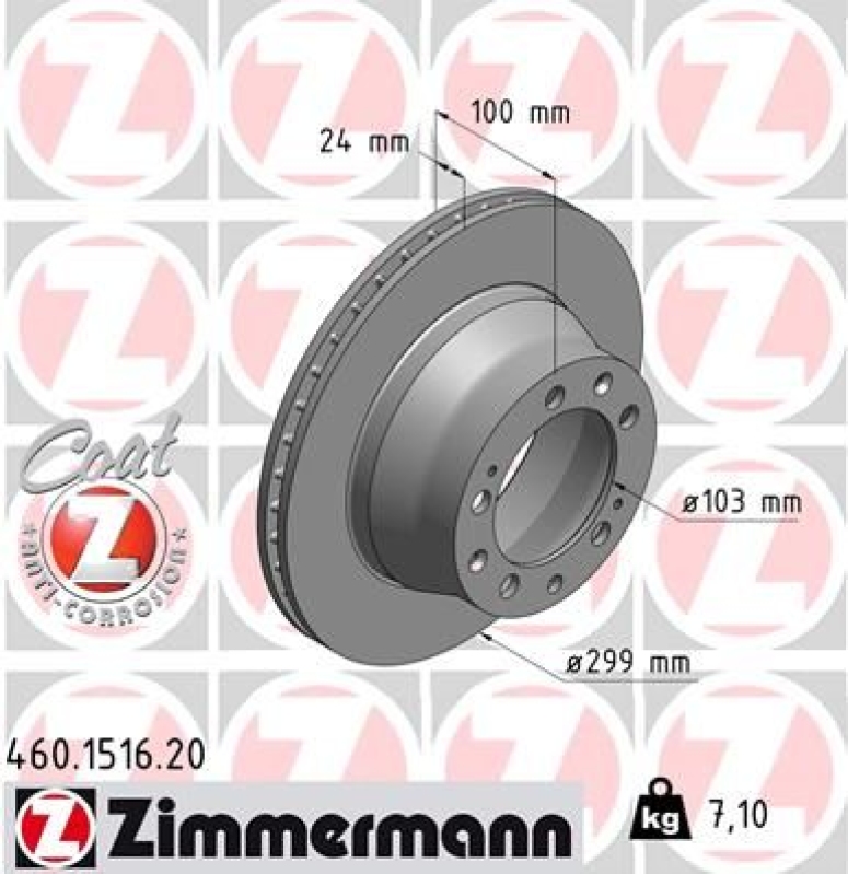 2x ZIMMERMANN Brake Disc COAT Z