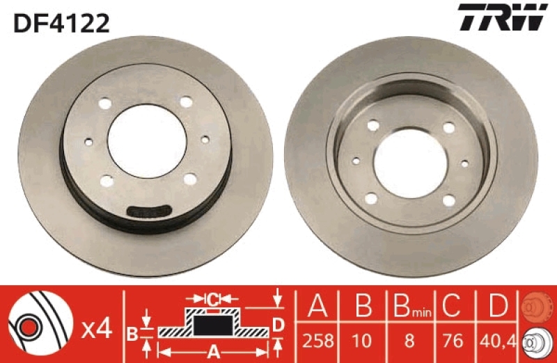 2x TRW Bremsscheibe