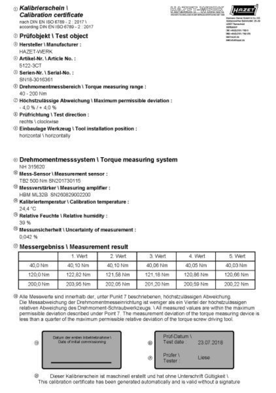 Hazet DREHMOMENTSCHLUESSEL 5122-3CT