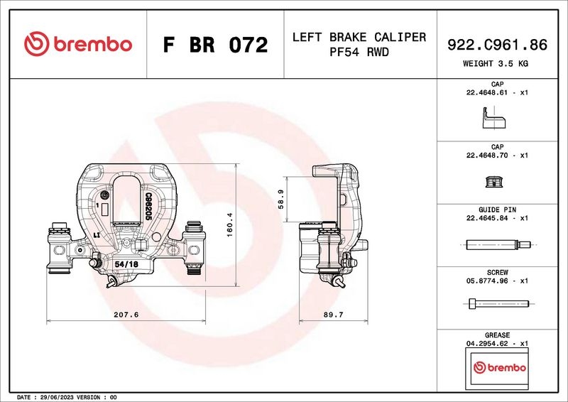 BREMBO Brake Caliper PRIME LINE