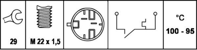 HELLA Temperature Switch, radiator fan