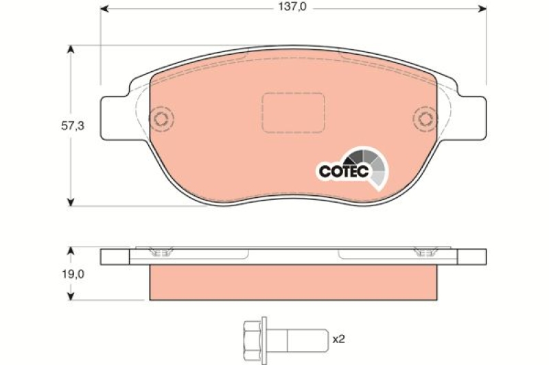 TRW Brake Pad Set, disc brake COTEC