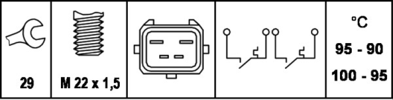 HELLA Temperature Switch, radiator fan