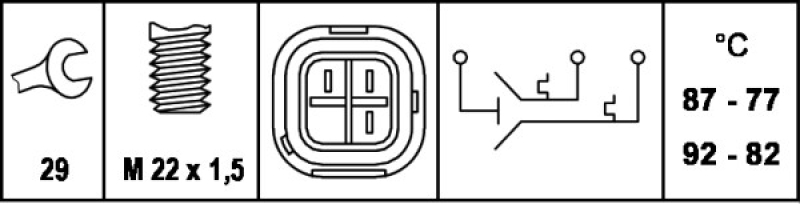 HELLA Temperature Switch, radiator fan