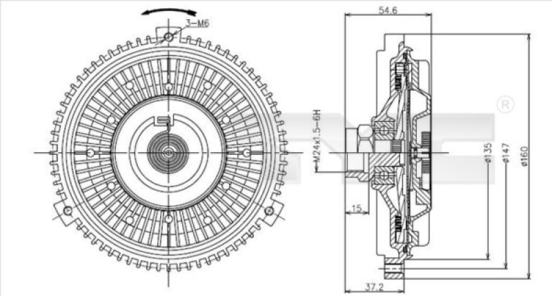 Clutch, radiator fan