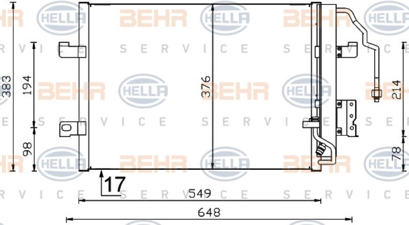 HELLA Condenser, air conditioning