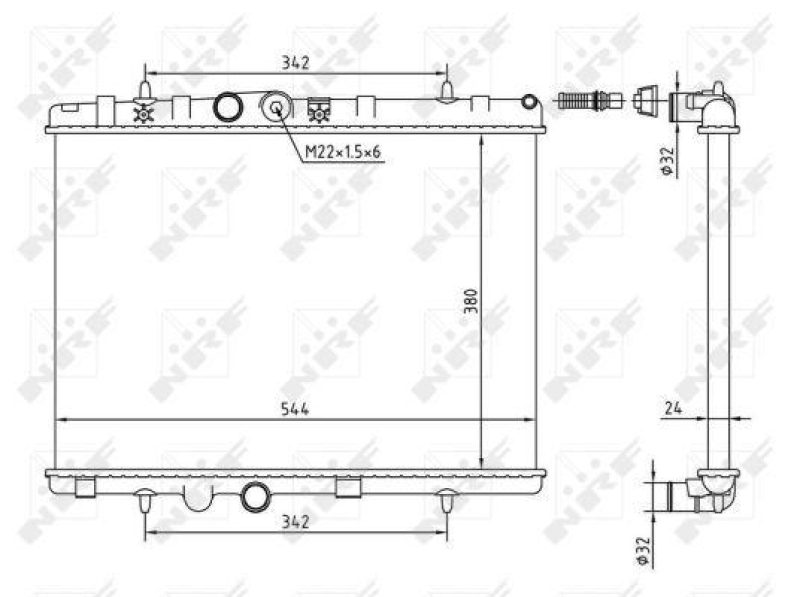 NRF Radiator, engine cooling Economy Class