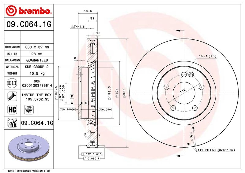 BREMBO Bremsensatz, Scheibenbremse BEYOND LINE - Greenance