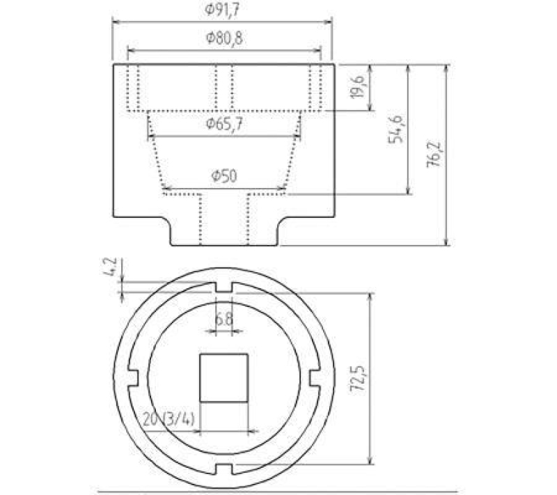 Zapfenschlüssel für Getriebeflansch | für Scania | 72 / 80 mm