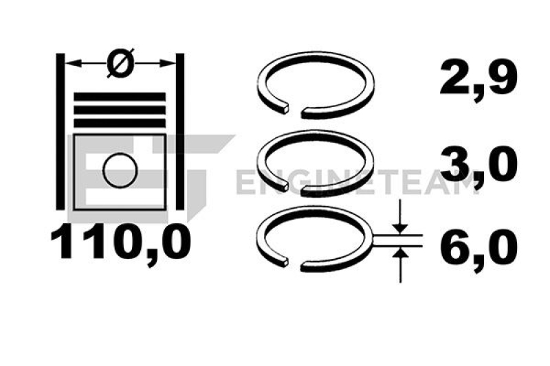 ET ENGINETEAM Piston Ring Kit