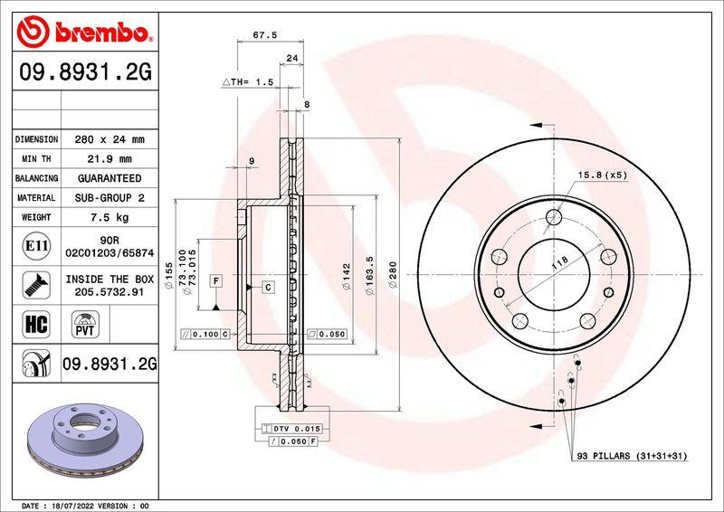 BREMBO Bremsensatz, Scheibenbremse BEYOND LINE - Greenance