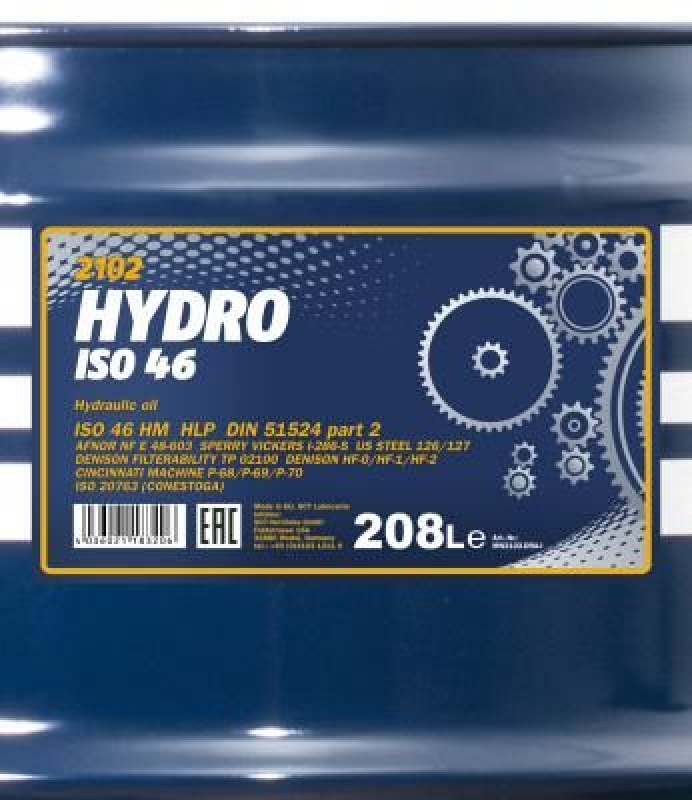 208L Mannol Hydrauliköl ISO 46