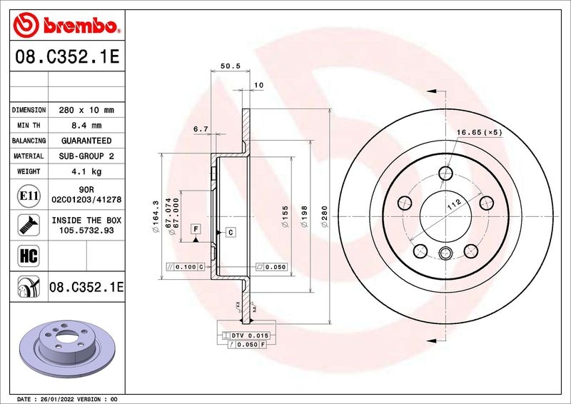 BREMBO Bremsensatz, Scheibenbremse BEYOND LINE - EV