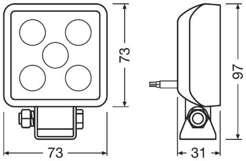 OSRAM Arbeitsscheinwerfer LEDriving® CUBE VX70-WD