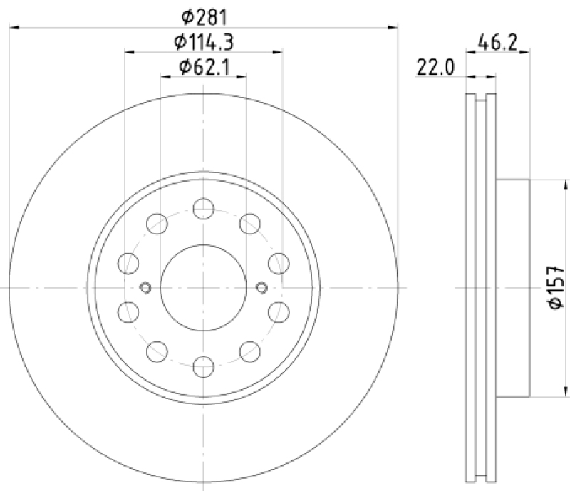 2x HELLA Brake Disc