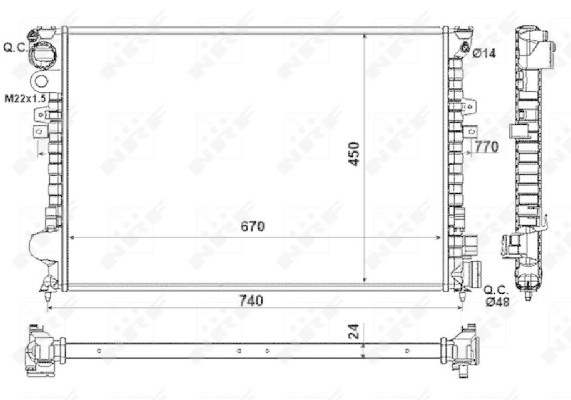 NRF Radiator, engine cooling