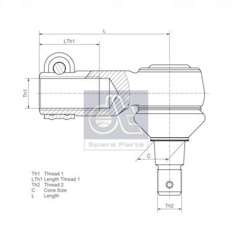 DT Spare Parts Ball Joint, steering damper