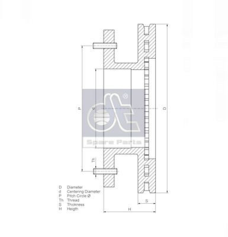 2x DT Spare Parts Bremsscheibe