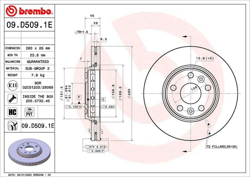 BREMBO Bremsensatz, Scheibenbremse BEYOND LINE - EV